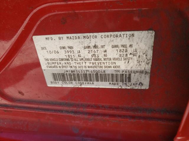Photo 10 from auction – 2007 MAZDA 3 HATCHBAC with VIN JM1BK343371650048