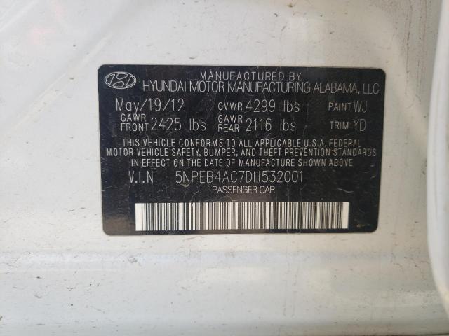 Photo 10 from auction – 2013 HYUNDAI SONATA GLS with VIN 5NPEB4AC7DH532001