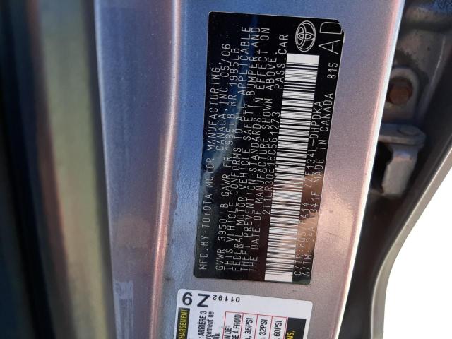 Photo 10 from auction – 2006 TOYOTA COROLLA MA with VIN 2T1LR30E16C561273