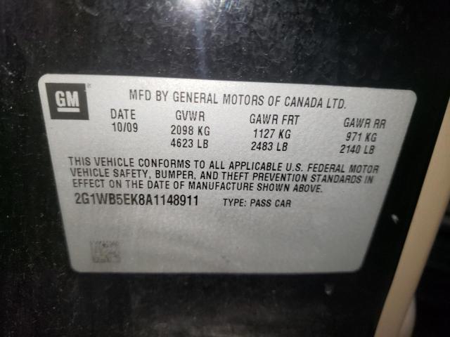 Photo 10 from auction – 2010 CHEVROLET IMPALA LT with VIN 2G1WB5EK8A1148911