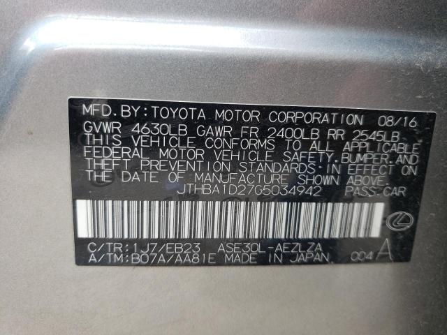 Photo 10 from auction – 2016 LEXUS IS 200T with VIN JTHBA1D27G5034942