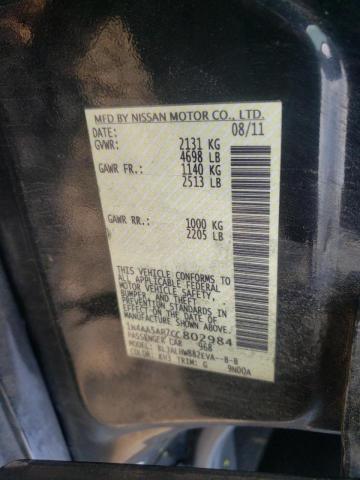 Photo 10 from auction – 2012 NISSAN MAXIMA S with VIN 1N4AA5AP7CC802984