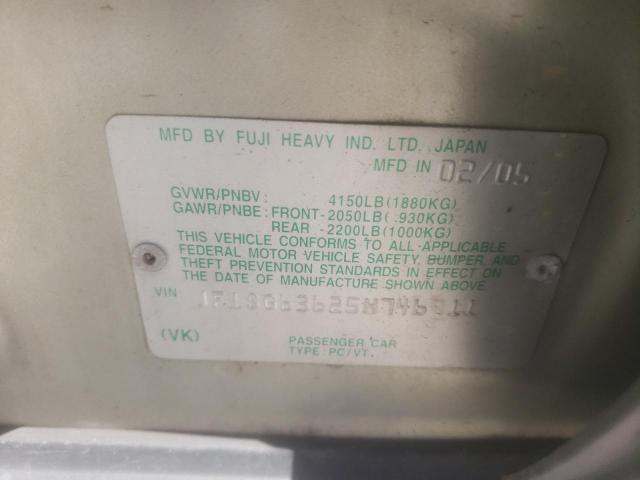 Photo 10 from auction – 2005 SUBARU FORESTER 2 with VIN JF1SG63625H746911