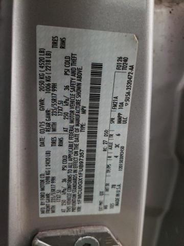 Photo 10 from auction – 2015 FORD ESCAPE SE with VIN 1FMCU0GX1FUB97357