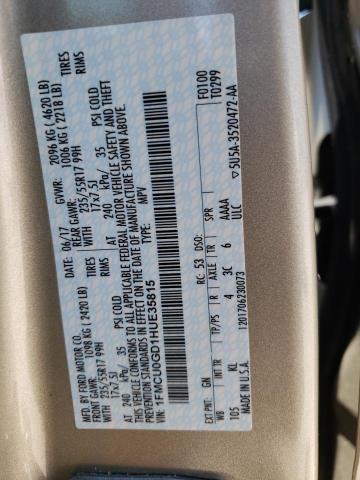 Photo 10 from auction – 2017 FORD ESCAPE SE with VIN 1FMCU0GD1HUE35815