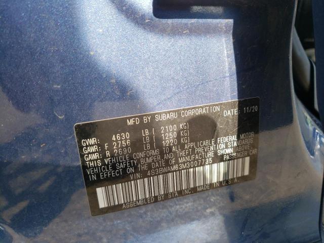 Photo 10 from auction – 2021 SUBARU LEGACY LIM with VIN 4S3BWAM63M3007735
