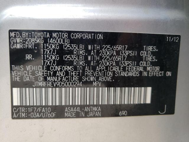 Photo 10 from auction – 2013 TOYOTA RAV4 XLE with VIN JTMRFREV9D5000294