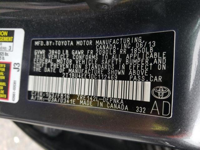 Photo 10 from auction – 2013 TOYOTA COROLLA BA with VIN 2T1BU4EE1DC112469