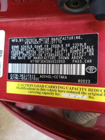 Photo 10 from auction – 2011 TOYOTA CAMRY BASE with VIN 4T1BF3EK0BU633950