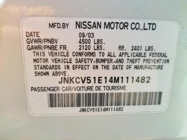 Photo 10 from auction – 2004 INFINITI G35 with VIN JNKCV51E14M111482