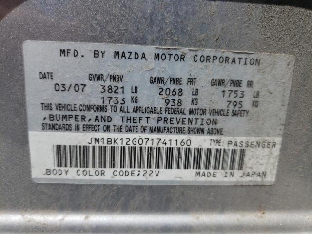 Photo 10 from auction – 2007 MAZDA 3 I with VIN JM1BK12G071741160
