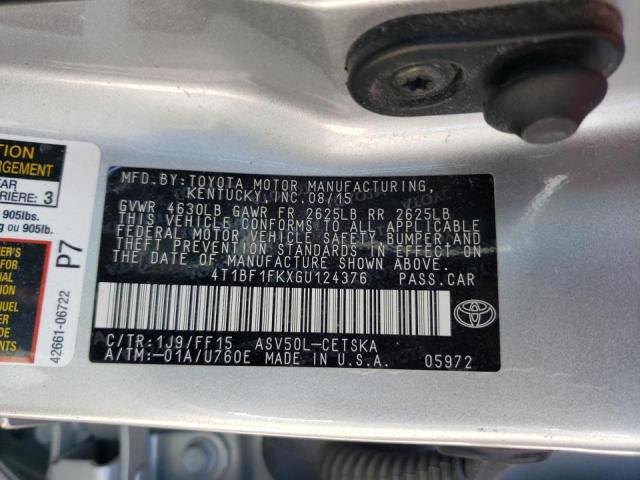Photo 10 from auction – 2016 TOYOTA CAMRY LE with VIN 4T1BF1FKXGU124376