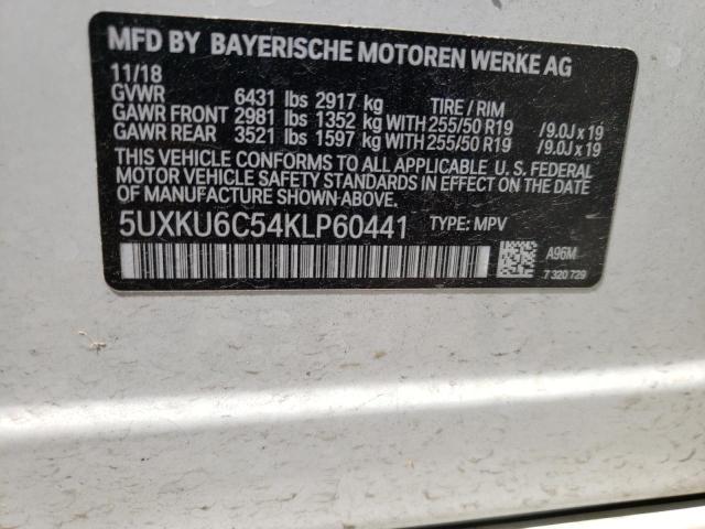 Photo 10 from auction – 2019 BMW X6 XDRIVE5 with VIN 5UXKU6C54KLP60441