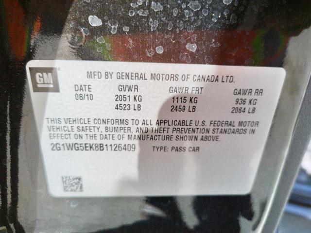 Photo 10 from auction – 2011 CHEVROLET IMPALA LT with VIN 2G1WG5EK8B1126409