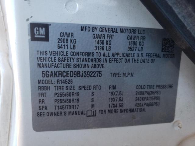 Photo 10 from auction – 2011 BUICK ENCLAVE CX with VIN 5GAKRCED9BJ392275