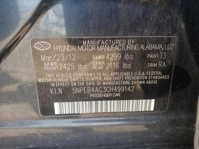 Photo 10 from auction – 2012 HYUNDAI SONATA GLS with VIN 5NPEB4AC3CH499142