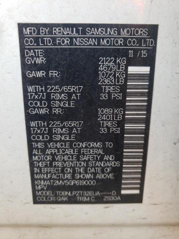 Photo 10 from auction – 2016 NISSAN ROGUE S with VIN KNMAT2MV5GP619000