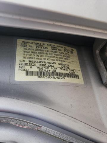 Photo 10 from auction – 2007 NISSAN VERSA S with VIN 3N1BC11E47L403124