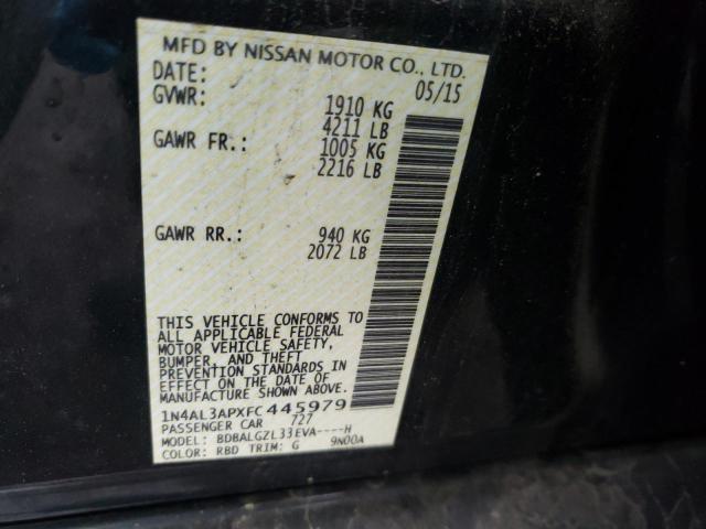 Photo 10 from auction – 2015 NISSAN ALTIMA 2.5 with VIN 1N4AL3APXFC445979
