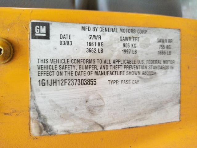 Photo 10 from auction – 2003 CHEVROLET CAVALIER L with VIN 1G1JH12F237303855