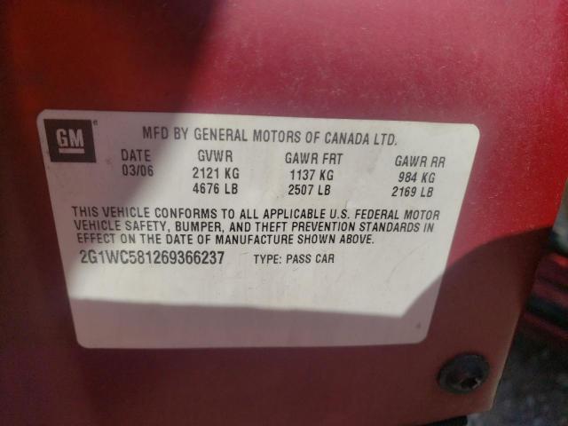Photo 10 from auction – 2006 CHEVROLET IMPALA LT with VIN 2G1WC581269366237