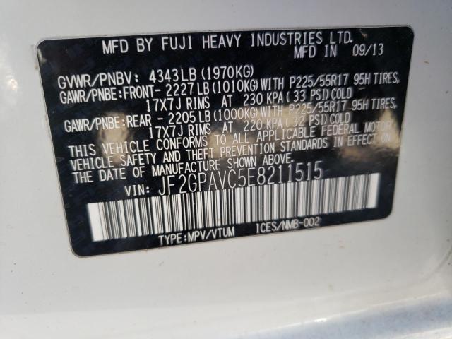 Photo 10 from auction – 2014 SUBARU XV CROSSTR with VIN JF2GPAVC5E8211515