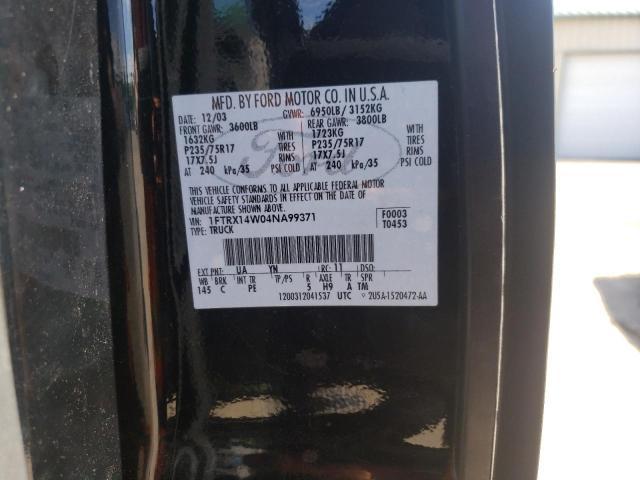Photo 10 from auction – 2004 FORD F150 with VIN 1FTRX14W04NA99371