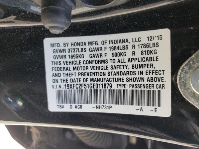 Photo 10 from auction – 2016 HONDA CIVIC LX with VIN 19XFC2F51GE011879