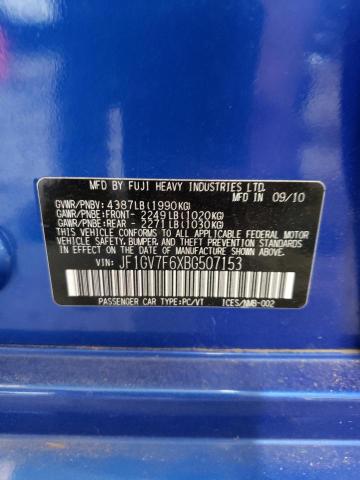 Photo 10 from auction – 2011 SUBARU IMPREZA WR with VIN JF1GV7F6XBG507153