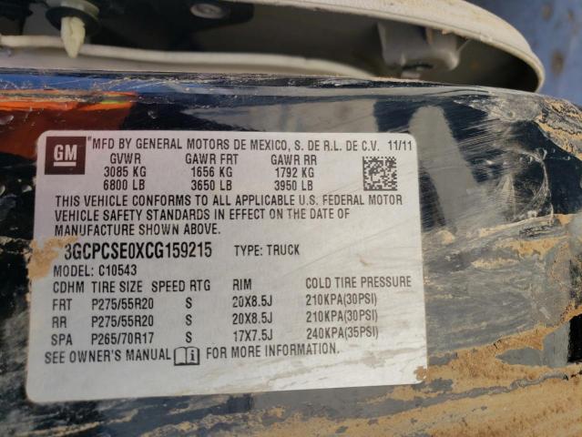 Photo 10 from auction – 2012 CHEVROLET SILVERADO with VIN 3GCPCSE0XCG159215