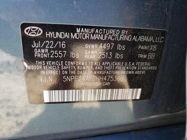 Photo 10 from auction – 2017 HYUNDAI SONATA SE with VIN 5NPE24AF2HH475366