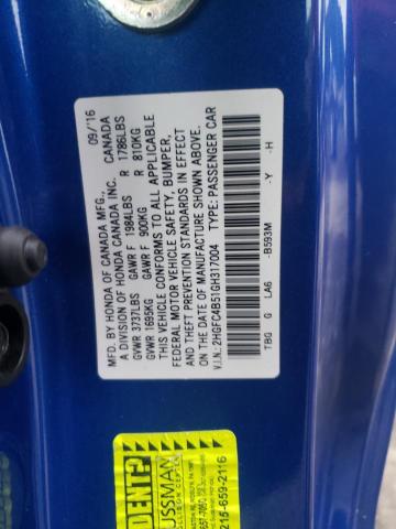 Photo 10 from auction – 2016 HONDA CIVIC LX with VIN 2HGFC4B51GH317004