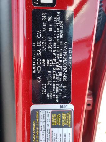 Photo 10 from auction – 2022 KIA FORTE FE with VIN 3KPF24AD7NE442205