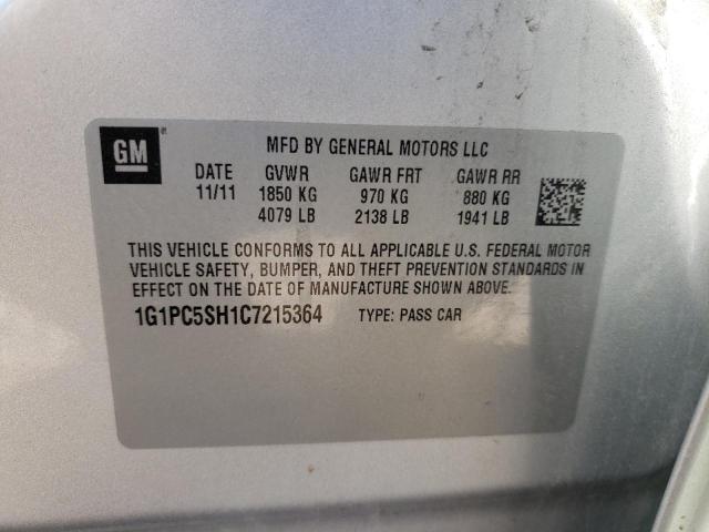 Photo 10 from auction – 2012 CHEVROLET CRUZE LS with VIN 1G1PC5SH1C7215364