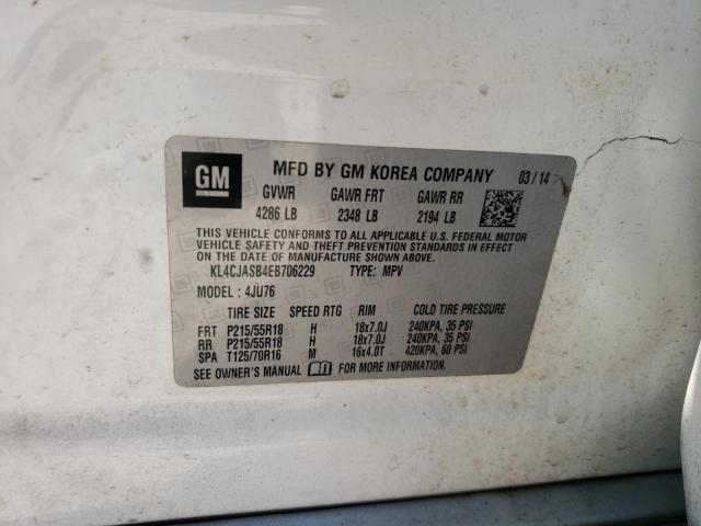 Photo 10 from auction – 2014 BUICK ENCORE with VIN KL4CJASB4EB706229
