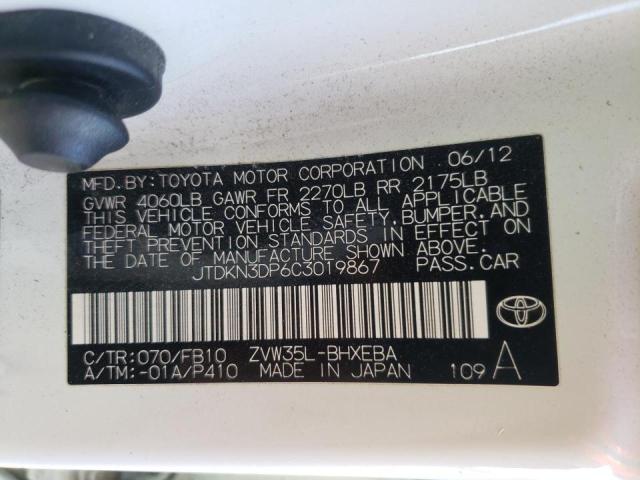 Photo 10 from auction – 2012 TOYOTA PRIUS PLUG with VIN JTDKN3DP6C3019867