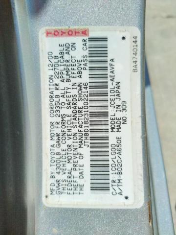 Photo 10 from auction – 2001 LEXUS IS 300 with VIN JTHBD182310022146