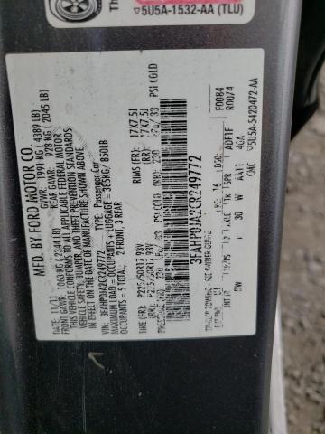 Photo 10 from auction – 2012 FORD FUSION SEL with VIN 3FAHP0JA2CR249772
