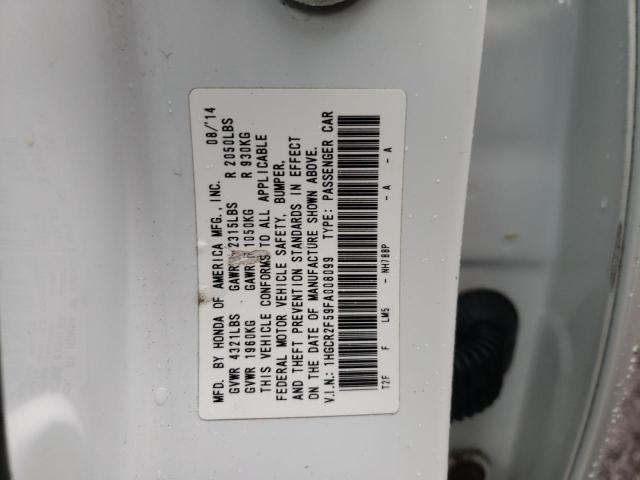 Photo 10 from auction – 2015 HONDA ACCORD SPO with VIN 1HGCR2F59FA008099