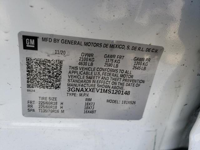 Photo 10 from auction – 2021 CHEVROLET EQUINOX PR with VIN 3GNAXXEV1MS120148