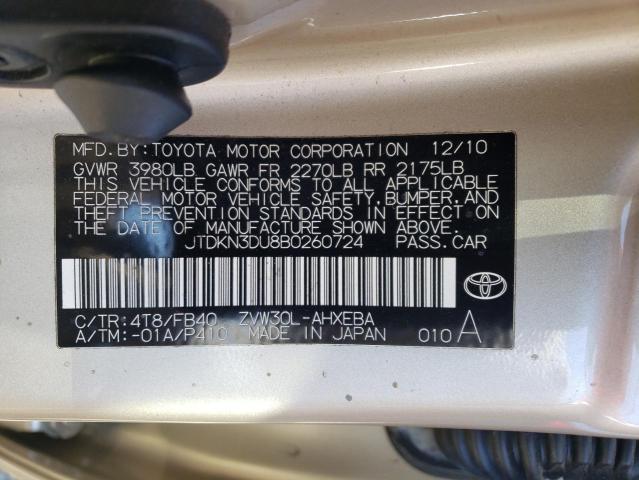 Photo 10 from auction – 2011 TOYOTA PRIUS with VIN JTDKN3DU8B0260724