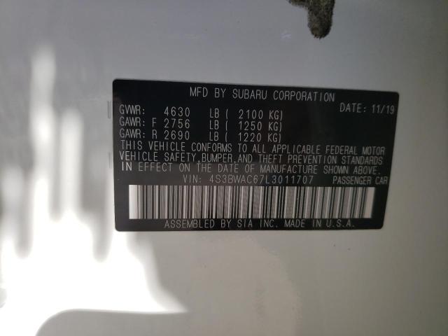 Photo 10 from auction – 2020 SUBARU LEGACY PRE with VIN 4S3BWAC67L3011707