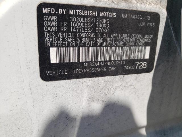 Photo 10 from auction – 2017 MITSUBISHI MIRAGE SE with VIN ML32A4HJ2HH010510