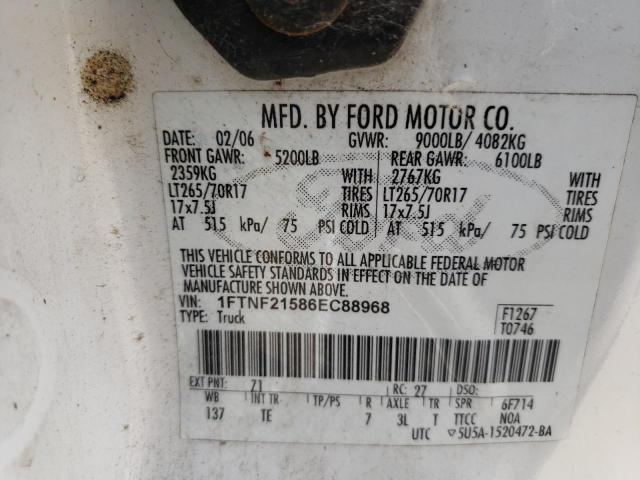Photo 10 from auction – 2006 FORD F250 SUPER with VIN 1FTNF21586EC88968