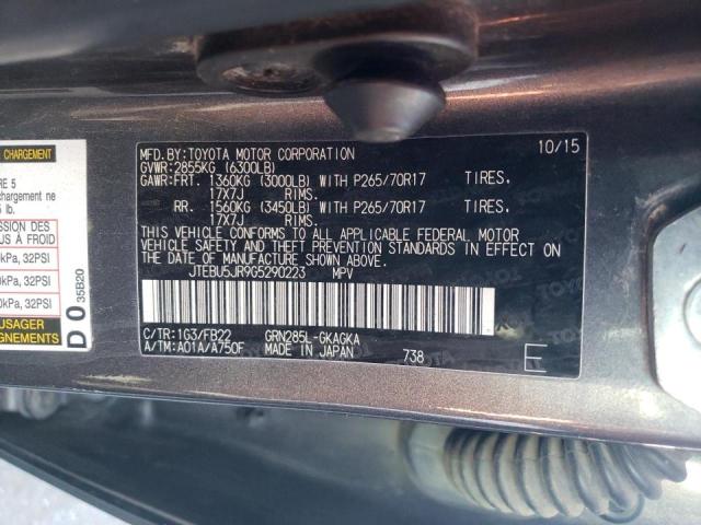 Photo 10 from auction – 2016 TOYOTA 4RUNNER SR with VIN JTEBU5JR9G5290223