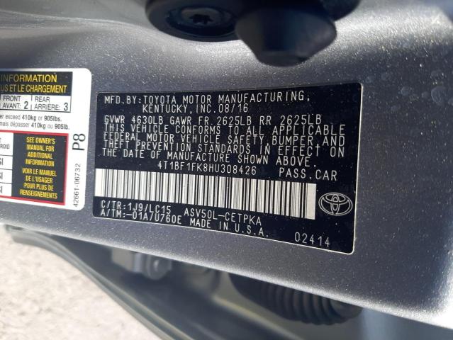 Zdjęcie 10 z aukcji – 2017 TOYOTA CAMRY LE z VIN 4T1BF1FK8HU308426