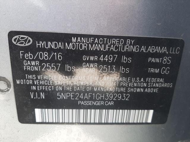 Photo 10 from auction – 2016 HYUNDAI SONATA SE with VIN 5NPE24AF1GH392932