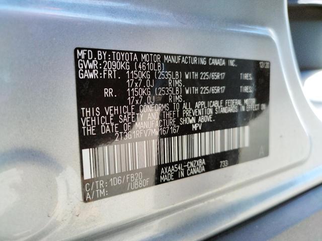 Photo 10 from auction – 2021 TOYOTA RAV4 LE with VIN 2T3G1RFV7MW167167