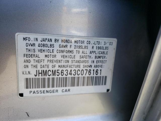 Photo 10 from auction – 2003 HONDA ACCORD LX with VIN JHMCM56343C076161
