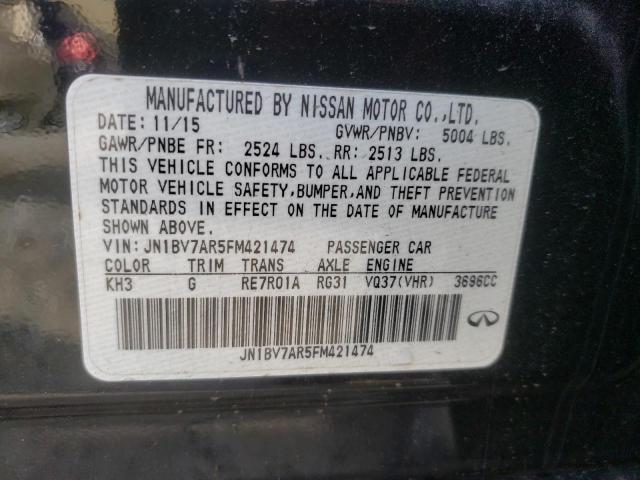 Photo 10 from auction – 2015 INFINITI Q50 BASE with VIN JN1BV7AR5FM421474